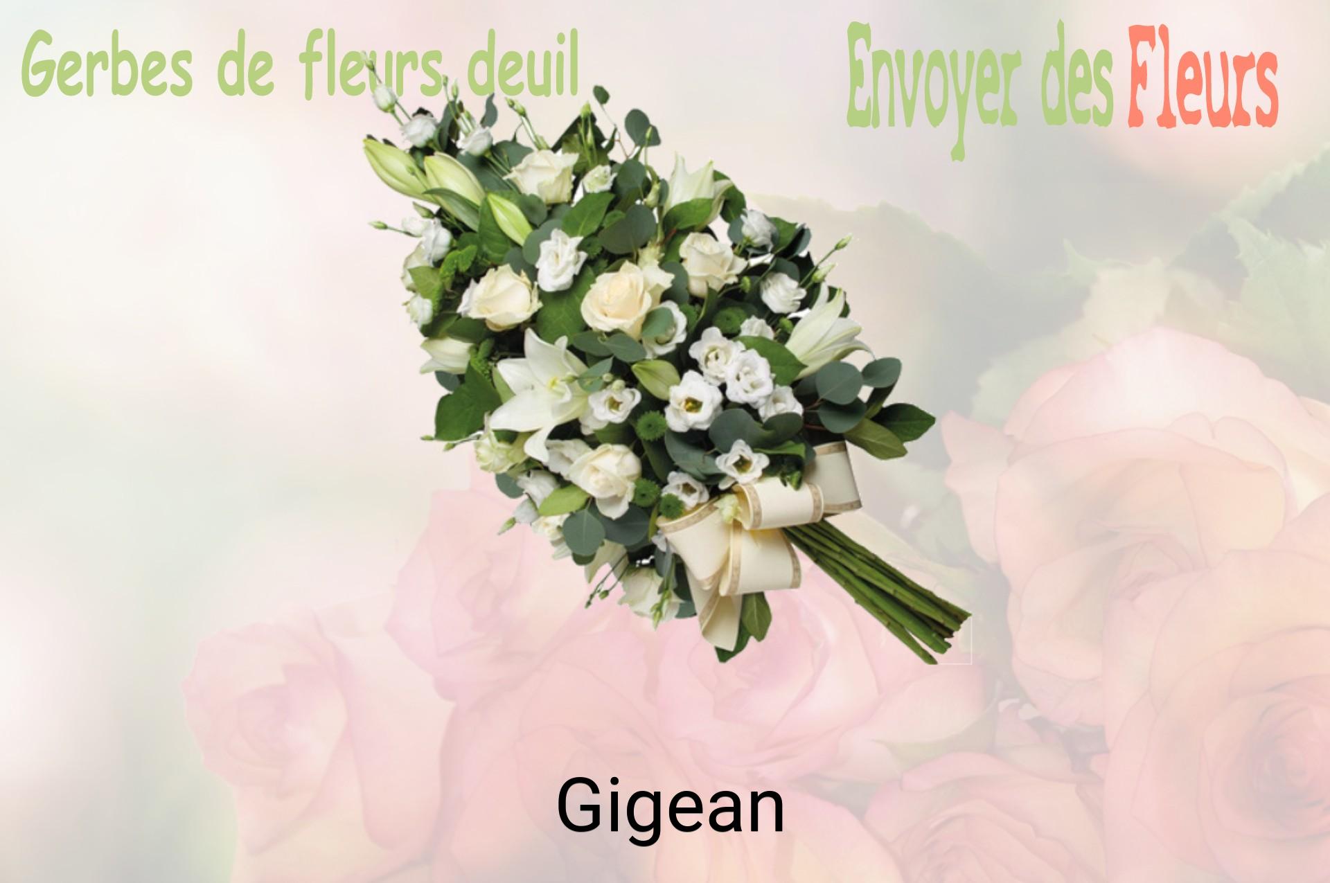 Gerbe de fleurs de deuil livrée à Gigean
